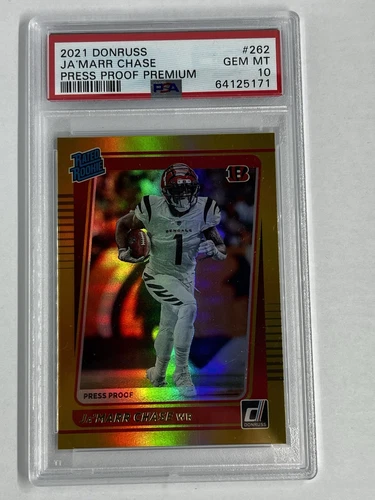 2021 Panini Donruss - Rated Rookie Ja'Marr Chase Press Proof Premium PSA 10