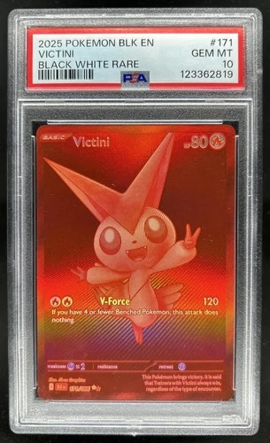 2025 Pokemon Black Bolt Victini and White Rare #171/086 PSA 10 GEM MINT