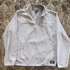 Eddie Bauer Men's Gray Fleece 1/4 Zip Mock Neck Pullover Sweatshirt L