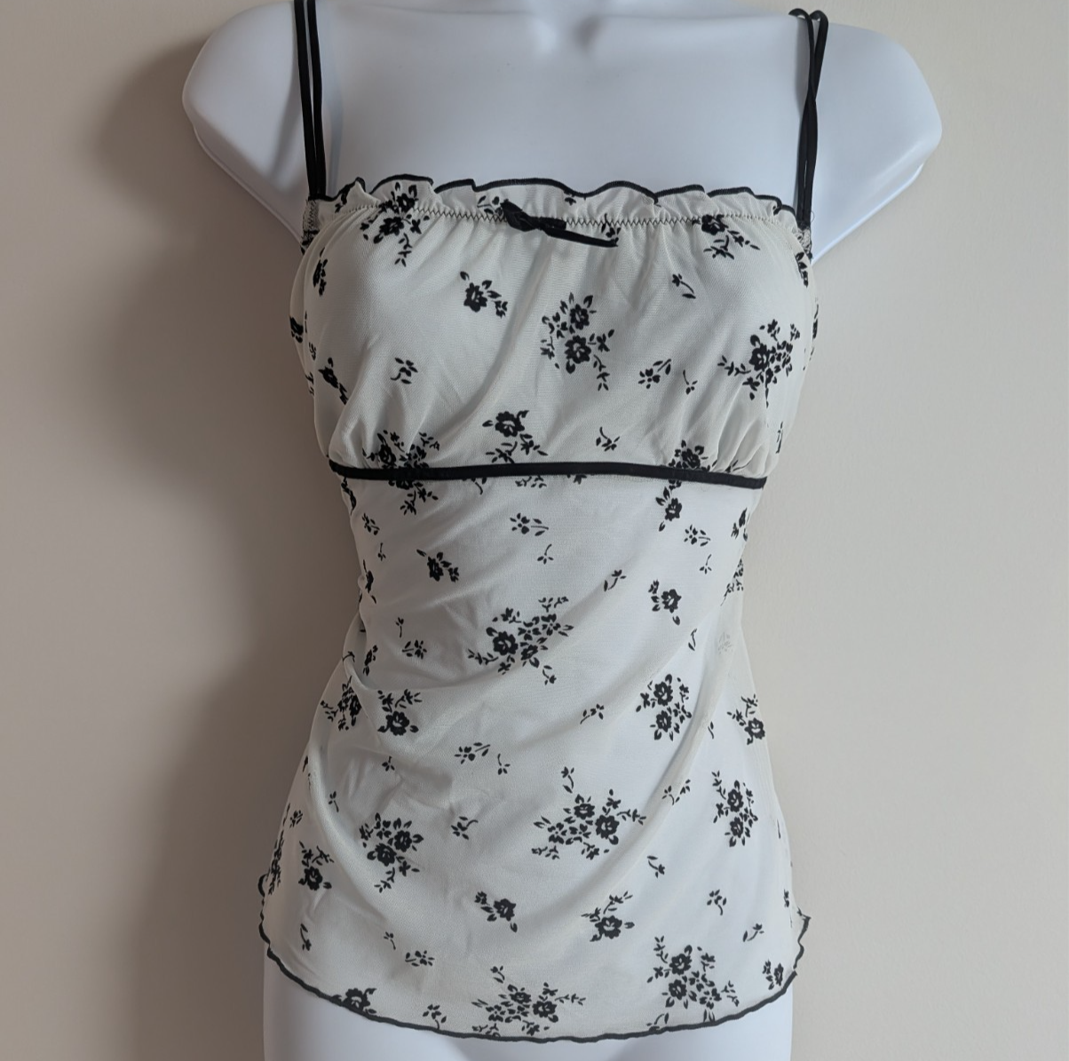 Gilligan & Omalley Babydoll Top Womens Large Coquette Cottage Milkmaid Sheer Y2K