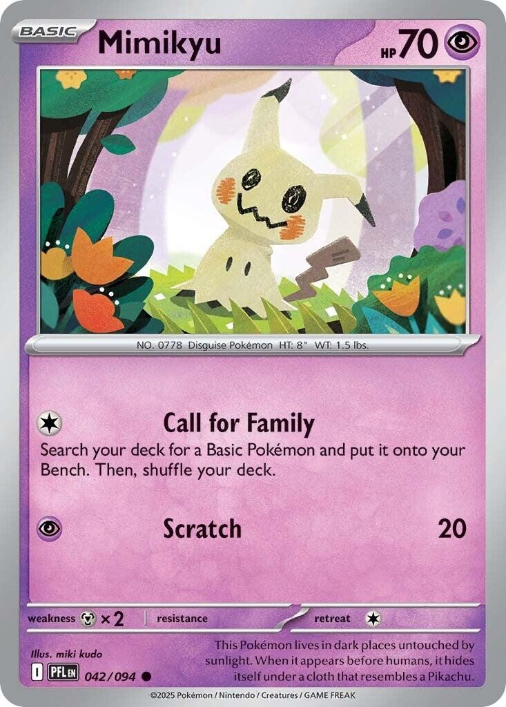 Mimikyu PFL 042/094 Pokémon ME02: Phantasmal Flames Common EN NM