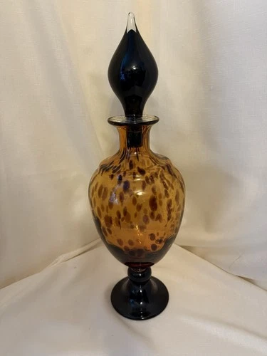 Murano Glass Oil Spot Decanter Mid Century Modern - 19 Inches Tall RARE!