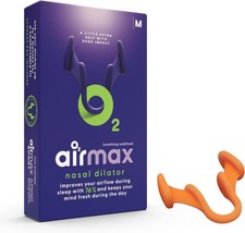 AIRMAX Nasal Dilator for Breathing, Medium Orange Anti-Snoring Device Tool