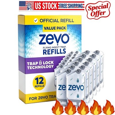 1 Pcs Zevo Flying Insect Trap Refill Cartridges Easy to Use 12 Refill Cartridges