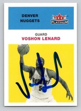 VOSHON LENARD 2001-02 Fleer Platinum Autographed NBA card TTM /IP signature