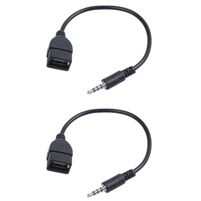 2X USB Jack, AUX, 3.5 mm Jack for Audio Data Charging Cable Black K2B83339