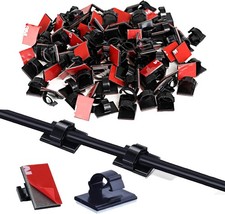 GWHOLE 100Pcs Adhesive Cable Clips Cord Organizer Wire Management for Car Office
