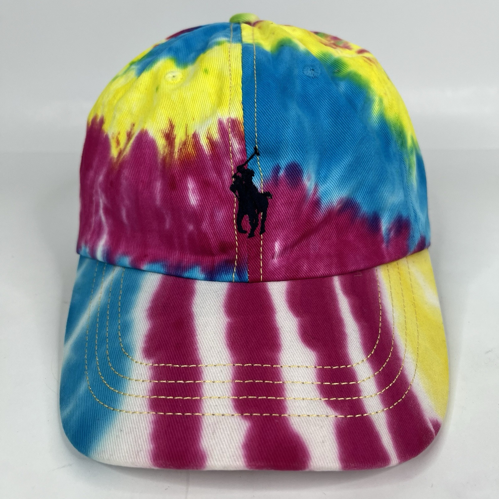 Cappello polo Ralph Lauren berretto cinturino schiena cravatta tinta pony hippie preppy golf uomo