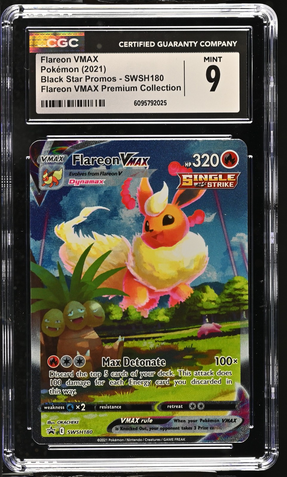 Flareon Vmax SWSH180 Premium Collection Pokemon CGC 9 Mint *025