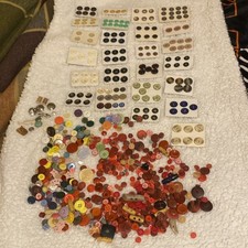 Vintage Job Lot Bundle 0of Old Buttons - on cards and loose - Assorted and Sets