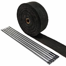 Black Exhaust Turbo Header Wrap 2 X 50 Ft Roll Black Stainless Locking Ties