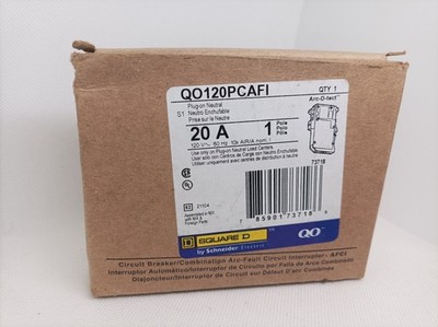 Square D QO120PCAFI 20 Amp 1 Pole Arc Fault Circuit Interrupter Circuit Breaker