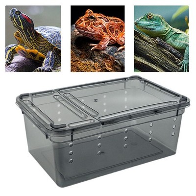 Reptile Feeding Box Case Small Animal Habitat Cage for Snake Crabs Tarantula