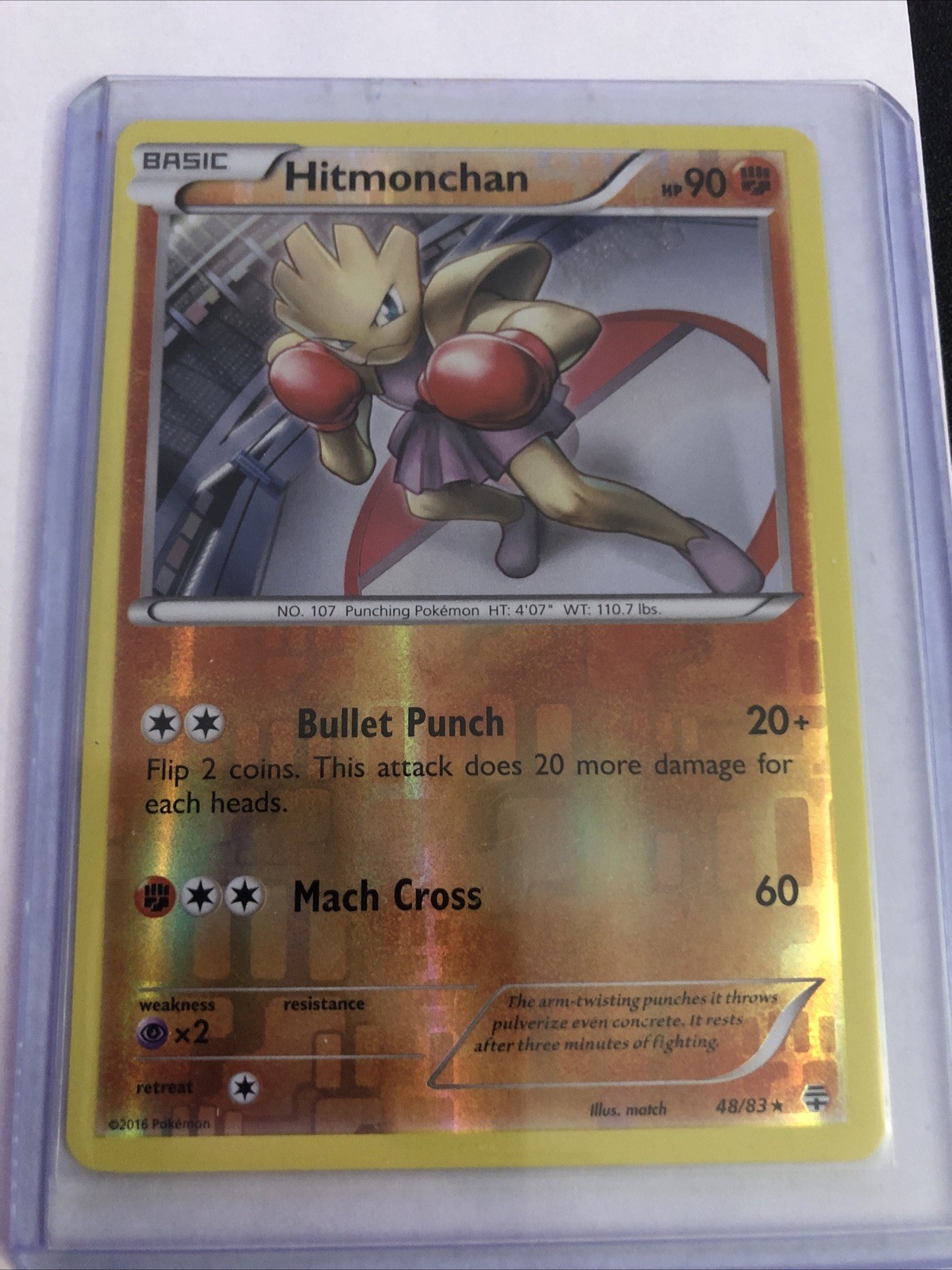Pokémon Card - Hitmonchan Reverse Holo 48/111 FFI Furious Fists LP/NM
