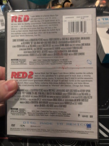 RED (2010) / RED 2 (2013) DVD Willis Malkovich Mirren - NIW Unopened - Picture 2 of 2