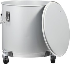 Fryer Grease Bucket Coated Oil Filter Pot w/Caster Base Oil Disposal Caddy 8 Gal