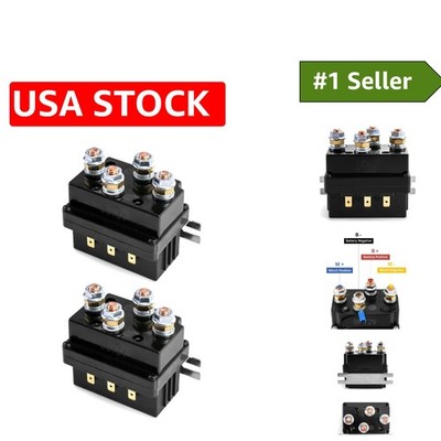 Electromechanical 12V 500A Winch Solenoid Replacement - 2 Pack of Reliability