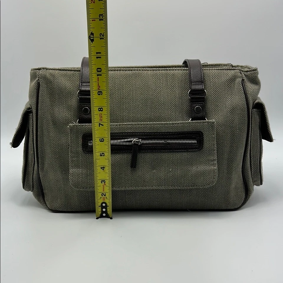 Сумка с короткими ручками Bath & Body Works Tweed Herringbone ручная кладь серая черная на молнии для путешествий - Изображение 4 из 4