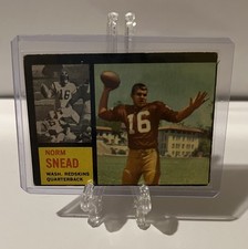 1962 Topps Norm Snead #164 ROOKIE Washington Redskins / Wake Forest