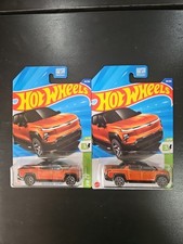 Hot Wheels Collectors Silverado EV RST HW EV Orange 2024 LOT of 2 FREE SHIPPING