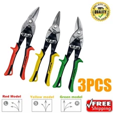 3PCS Aviation Tin Snips Set Left Straight Right Metal Cut Shear Cutter Tool