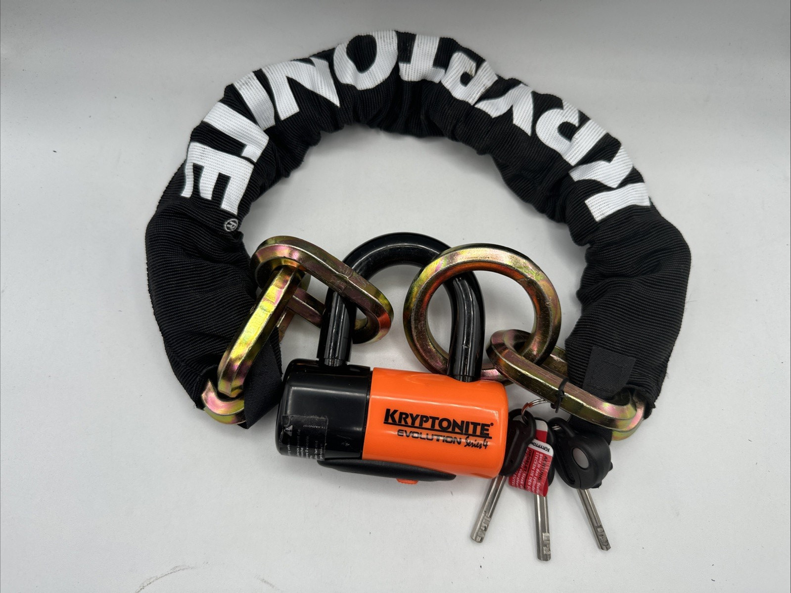 (New) Kryptonite New York 1275 Cinch Ring Bike Chain Lock, 2.5 Feet Long Heavy Duty (129.00 USD) (New) Kryptonite New York 1275 Cinch Ring Bike Chain Lock, 2.5 Feet Long Heavy Duty (129.00 USD)