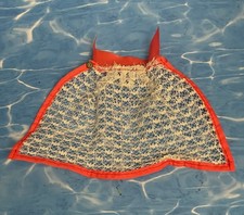 Vintage 1960s Barbie Doll Orange White Mesh Knit Swimsuit Coverup Hong Kong