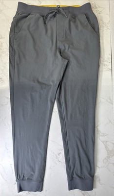 Birddogs Joggers Mens XL Medium Boom For Your Boomstick Grey Lined Stretch Pant