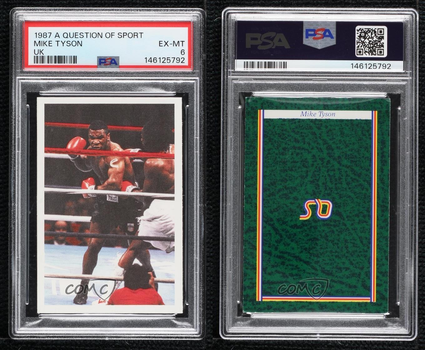 1986-87 A Question of Sport Game Mike Tyson (Left Hook) PSA 6 10cu view 3