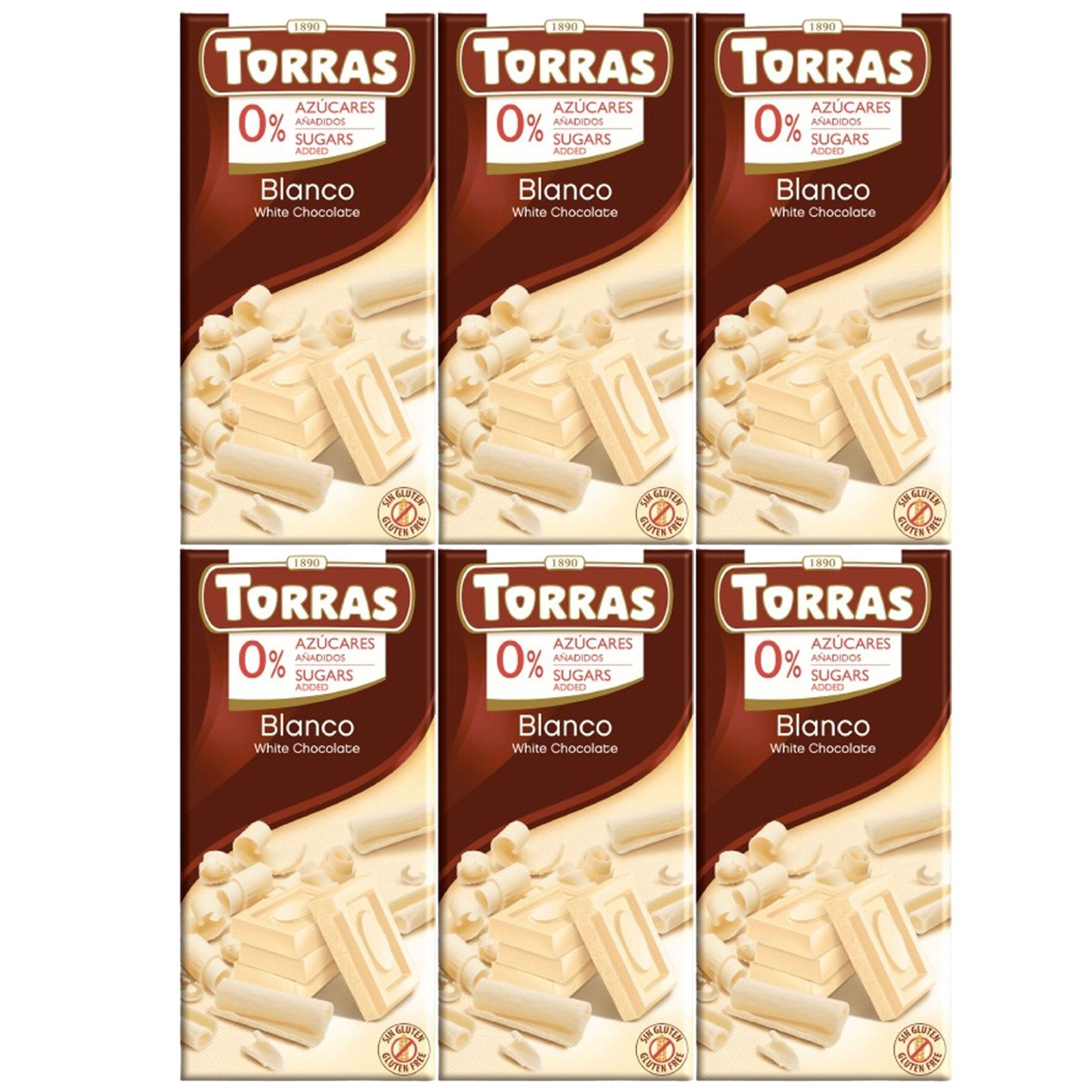 Torras No Added Sugar White Chocolate 6 x 75g - Image 3