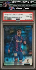 2021-22 Stadium Club Chrome Uefa Champions 31 Gavi Blue Prism Refractor PSA 10