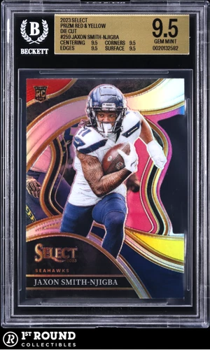 Jaxon Smith-Njigba RC BGS 9.5: 2023 Select Prizm Red & Yellow Die Cut #259 POP 2