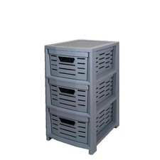 Cassettiera Multiuso in Plastica Uniko 3 Cassetti Grigio 36,5 × 28,5 × 51,5 cm
