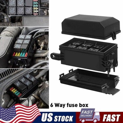 Universal Automotive Fuse Relay Holder 6-Slot Relay Box 6Relays 6 ATC/ATO Fuse E