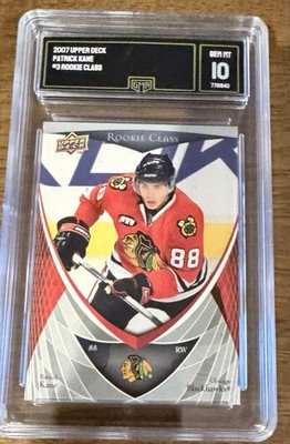 GMA 10 Gem Mint PATRICK KANE 2007/08 UPPER DECK ROOKIE CLASS ROOKIE CARD! WINGS!