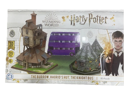 Wizarding Harry Potter Burrow Hagrid Knight Bus 3D Puzzle Collector Model New