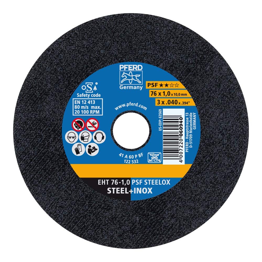 PFERD 69198287 PSF Steelox: Mola da Taglio Professionale 76x1.0mm