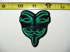 GUY FAWKES MASK NEON STYLE SMALL STICKER DECAL COLORFUL FUNNY CELEBRATION