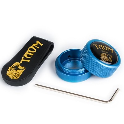 YEUEK TAOM Pool Chalk Holder Round Shaped Practical 2-Blue with Silicone Clip 