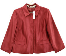 NWT CHICO'S Women's Polyester Blazer Jacket 3/4 Sleeve Pocket Dark Red 2 M L