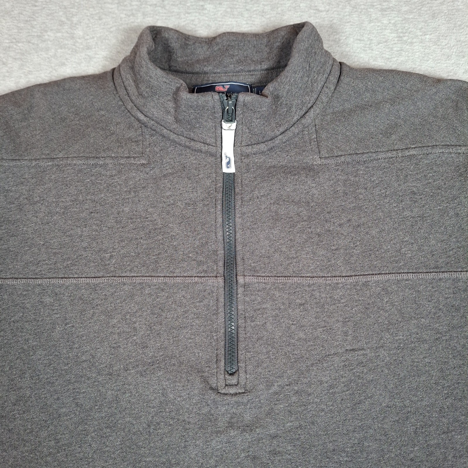 Vineyard Vines Shep 1/4 Zip Pullover Sweatshirt Men Large Gray Cotton Preppy
