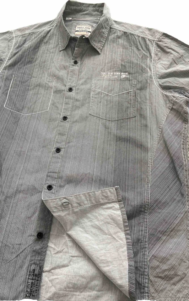 Y2K Grunge Point Zero Black Label Button Up Shirt Size L Skater Retro Garage - Image 3 of 4