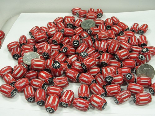 2 Pounds Close Out India Handmade Large Chevron Glass Beads Bulk Lot (RAM-3) ⭐ - Picture 7 of 12