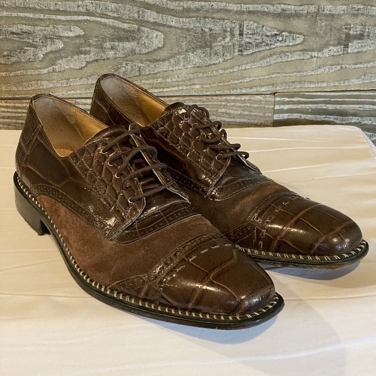 Fortune From Liberty Brown Croc/Snake Pattern Leather 
