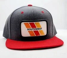 Southwest Airlines Hat, Removeable Metal Patch, Decky, Flat Bill