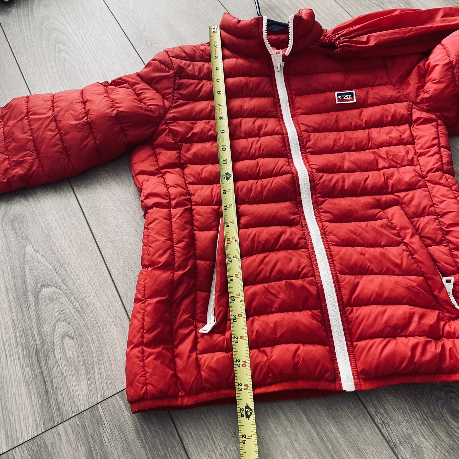 Levis Puffer Jacket RED  Packable Full Zip Quilte… - image 8