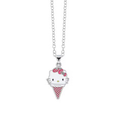 Cute Hello Kitty Ice Cream Cone Pendant Necklace New
