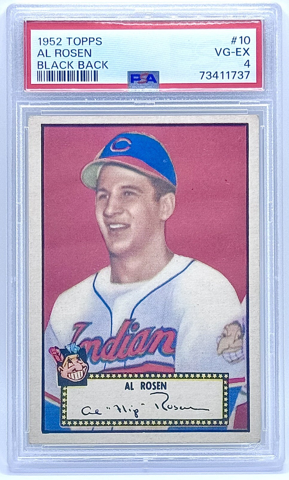 1952 Topps #10 Al Rosen Black Back PSA 4 VG-EX