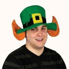 St Patrick's Day Felt Leprechaun Hat w/Ears Full Head Size Fits Most Accessories