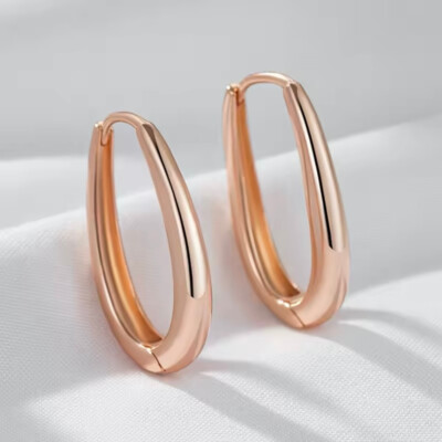 ms  elegante Creolen oval 585 RG Rosegold Ohrringe RG-2360